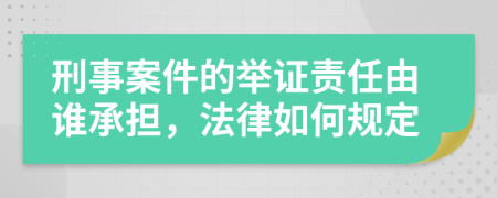 刑事案件的举证责任由谁承担，法律如何规定