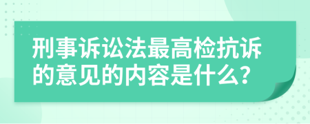 刑事诉讼法最高检抗诉的意见的内容是什么？