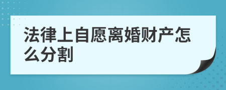 法律上自愿离婚财产怎么分割