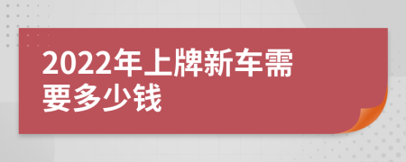 2022年上牌新车需要多少钱