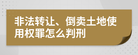 非法转让、倒卖土地使用权罪怎么判刑