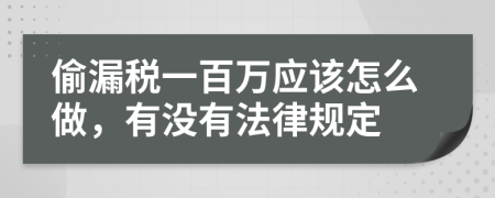 偷漏税一百万应该怎么做，有没有法律规定