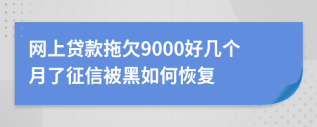 网上贷款拖欠9000好几个月了征信被黑如何恢复