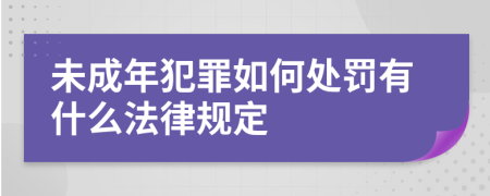 未成年犯罪如何处罚有什么法律规定