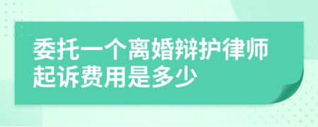 委托一个离婚辩护律师起诉费用是多少