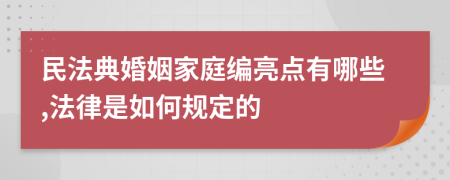 民法典婚姻家庭编亮点有哪些,法律是如何规定的