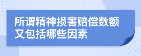 所谓精神损害赔偿数额又包括哪些因素