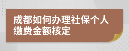 成都如何办理社保个人缴费金额核定