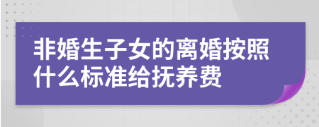 非婚生子女的离婚按照什么标准给抚养费