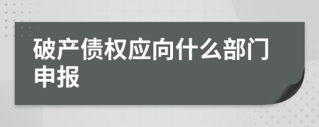 破产债权应向什么部门申报