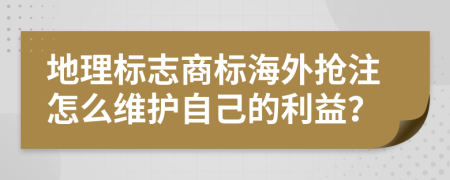 地理标志商标海外抢注怎么维护自己的利益？