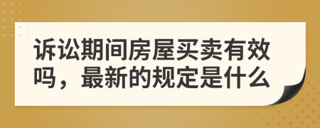 诉讼期间房屋买卖有效吗，最新的规定是什么