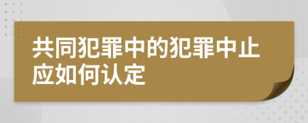 共同犯罪中的犯罪中止应如何认定