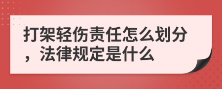 打架轻伤责任怎么划分，法律规定是什么