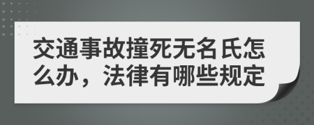 交通事故撞死无名氏怎么办，法律有哪些规定