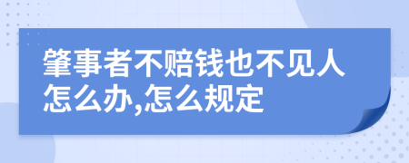 肇事者不赔钱也不见人怎么办,怎么规定