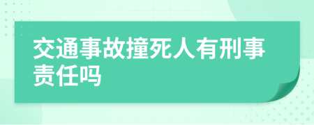 交通事故撞死人有刑事责任吗