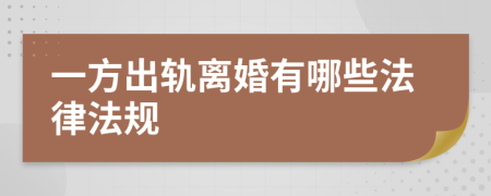 一方出轨离婚有哪些法律法规