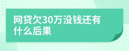 网贷欠30万没钱还有什么后果