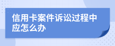 信用卡案件诉讼过程中应怎么办