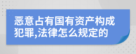 恶意占有国有资产构成犯罪,法律怎么规定的
