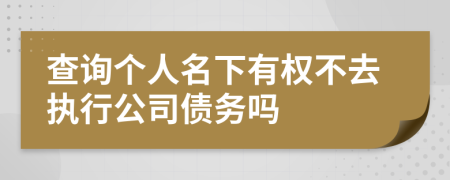 查询个人名下有权不去执行公司债务吗