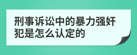 刑事诉讼中的暴力强奸犯是怎么认定的