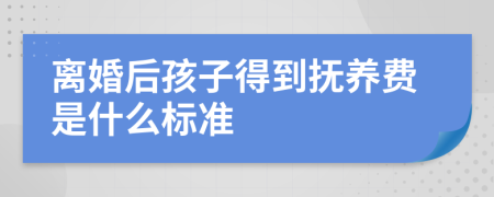 离婚后孩子得到抚养费是什么标准