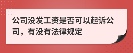 公司没发工资是否可以起诉公司，有没有法律规定