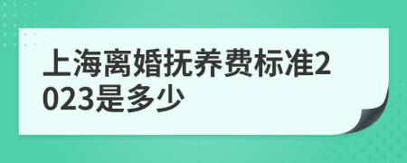 上海离婚抚养费标准2023是多少