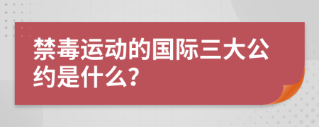 禁毒运动的国际三大公约是什么？