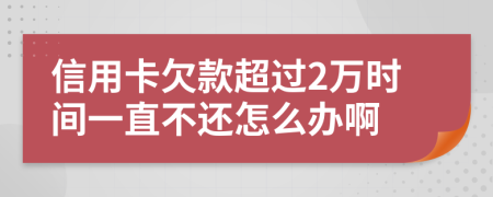 信用卡欠款超过2万时间一直不还怎么办啊