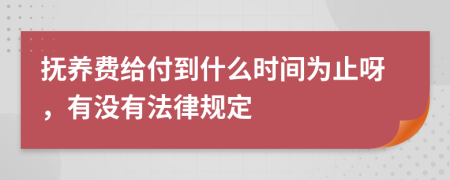 抚养费给付到什么时间为止呀，有没有法律规定