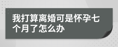 我打算离婚可是怀孕七个月了怎么办