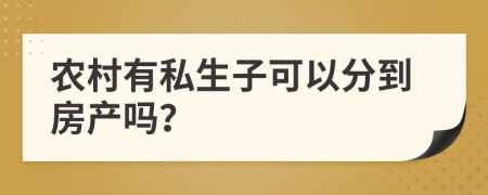 农村有私生子可以分到房产吗？