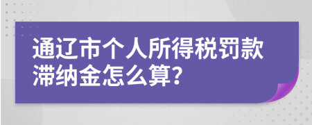 通辽市个人所得税罚款滞纳金怎么算？