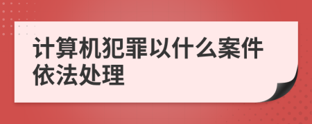 计算机犯罪以什么案件依法处理