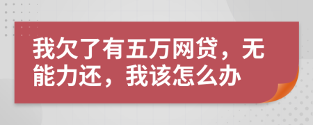 我欠了有五万网贷，无能力还，我该怎么办