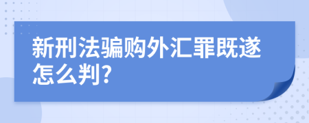 新刑法骗购外汇罪既遂怎么判?