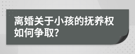 离婚关于小孩的抚养权如何争取？