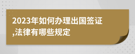 2023年如何办理出国签证,法律有哪些规定