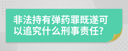 非法持有弹药罪既遂可以追究什么刑事责任?