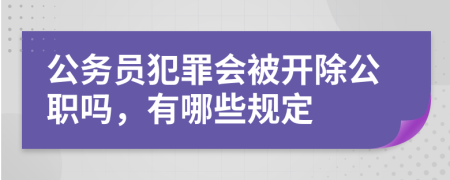 公务员犯罪会被开除公职吗，有哪些规定