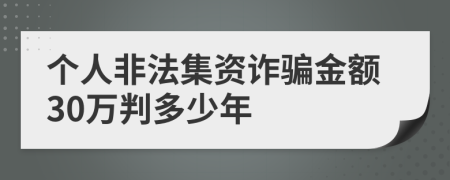 个人非法集资诈骗金额30万判多少年