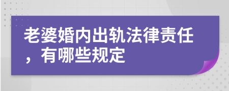 老婆婚内出轨法律责任，有哪些规定