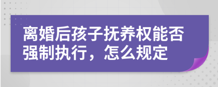 离婚后孩子抚养权能否强制执行，怎么规定