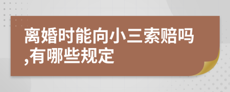 离婚时能向小三索赔吗,有哪些规定