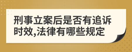 刑事立案后是否有追诉时效,法律有哪些规定