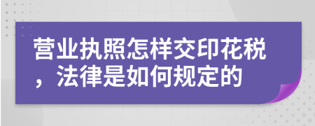 营业执照怎样交印花税，法律是如何规定的