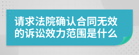 请求法院确认合同无效的诉讼效力范围是什么